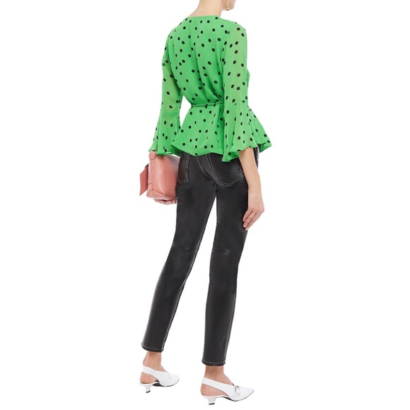 Ganni printed georgette wrap top - Picture 3 of 16